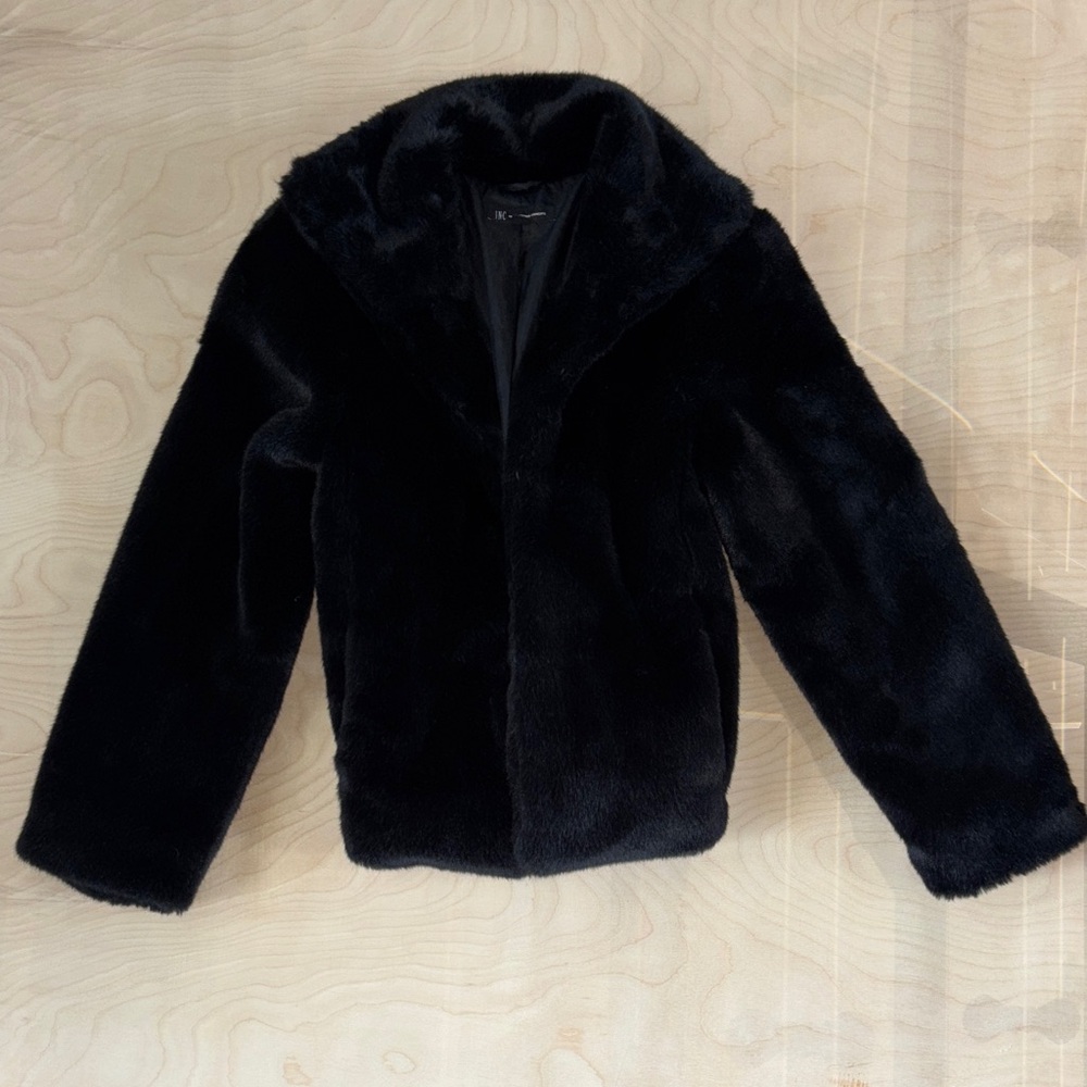 Luxurious Black Faux Fur Jacket